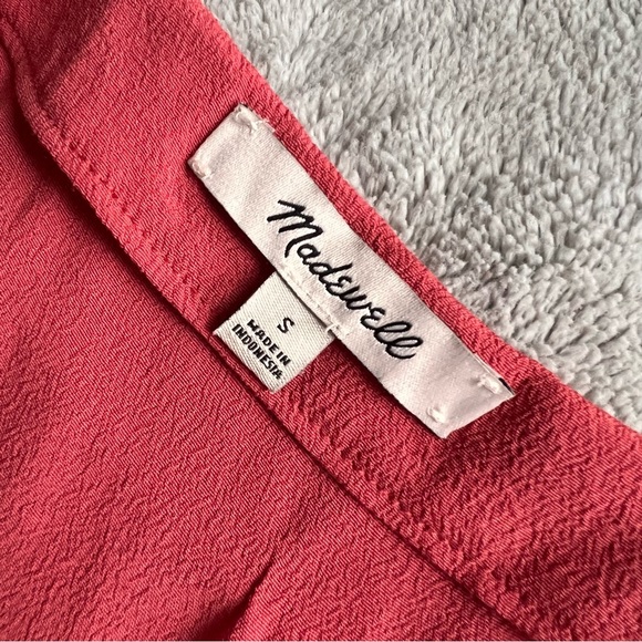 Madewell Button-Front Crepe Shift Easy Dress Rose Pink Small Sz S - Picture 3 of 12